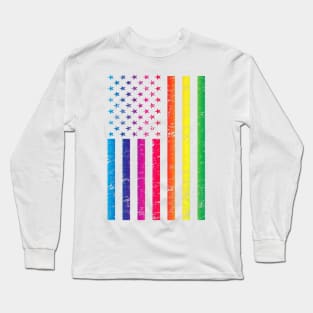 American Flag Gay Pride Rainbow Lgbt Diversity 2023 Premium Long Sleeve T-Shirt